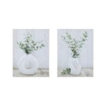 S/2 ΠΙΝΑΚΕΣ ΚΑΜΒΑΣ ΒΑΖΟ ΜΕ ΛΟΥΛΟΥΔΙΑ ΛΕΥΚΟΙ - ΠΡΑΣΙΝΟΙ 30x1.8x40cm