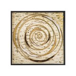 ΠΙΝΑΚΑΣ ΜΕ ΠΛΑΙΣΙΟ ΚΥΚΛΟΙ ΜΕΤΑΛΛΙΚΟΣ ΜΠΕΖ - ΧΡΥΣΟ - ΛΕΥΚΟ - ΜΑΥΡΟ 80x4x80cm