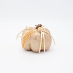 PUMPKIN, METALLIC DARK CHAMPAGNE, WITH FEATHER, 9x11cm