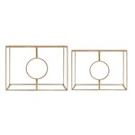 S/2 ΚΟΝΣΟΛΑ ΜΕΤΑΛΛΙΚΗ ΜΕ ΓΥΑΛΙΝΗ ΕΠΙΦΑΝΕΙΑ ΧΡΥΣΗ 107x35.5x79CM / 
102x30.5x74CM