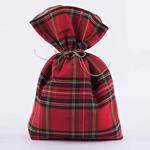 BAG FABRIC RED CHECKERED PATTERN, 34x47cm