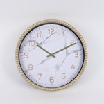 WALL CLOCK PLASTIC GOLD - WHITE 27x4x27cm