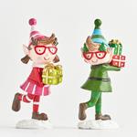 BOY & GIRL, WITH GIFTS, 2 DESIGNS, 16cm