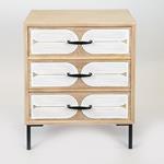 CABINET, WOODEN, NATURAL COLOR, 3 DRAWERS, WHITE, 48x36.50x60cm