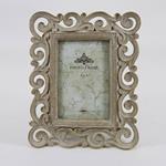 TABLE PHOTO FRAME (10x15), POLYRESIN, GOLD & WHITE, 19.7x2.1x24.5cm