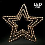 TRIPLE STAR, 4.70m LED ROPE LIGHT, 2-WAY, WITH PROGRAM, WARM WHITE, 60x60cm, IP44