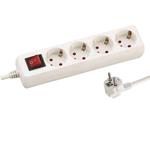 SOCKET 4 SCHUKO HOLES CABLE 3X1,5mm EXTENSION 3m WITH SWITCH & SHUTTER PROTECTION