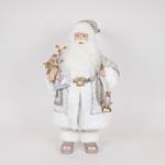 SANTA, SILVER GOLD, WITH LANTERN, 60cm