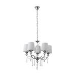 PENDANT LIGHT FIXTURES METAL-FABRIC 5LIGHTS 5XE14 MAX 40W 530X600mm CHROME ARTE ILLUMINA KRISTALLO