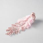 BIRD, PINK, WITH FEATHERS AND GLITTER, 24x5x6,5cm