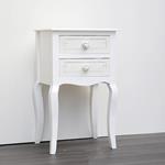 CABINET, WOODEN, WHITE, 2 DRAWERS WITH DESIGN, 40x32x67.5cm