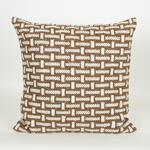 CUSHION,  WITH  FILLER, COTTON- WOVEN, WHITE-BROWN, 45x45cm
