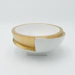 DECORATIVE BOWL, CERAMIC, WHITE-GOLD, 23.5x23x10.5cm