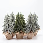 DISPLAY BOX, LITTLE TREES WITH LINEN, 3 DESIGNS, 6PCS, 36cm
