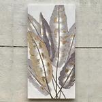 CANVAS  PAINTING,  LEAVES, BROWN & GOLD, 120X60X2.8cm