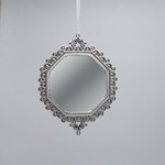 HANGING ORNAMENT, VINTAGE MIRROR, SILVER DIAMOND, 15.5x12cm