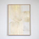 FRAMED WALL ART, WITH PLASTER, GOLD-BLACK, 50x70x3cm