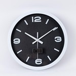 WALL CLOCK PLASTIC BLACK - WHITE 25.4x4x25.4cm