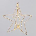 ΤΡΙΠΛΟ ΑΣΤΕΡΙ ΦΩΤΙΖΟΜΕΝΟ 40cm, 90 MINI LED, ΜΕΤΑΣΧΗΜΑΤΙΣΤΗ, TIMER, ΣΑΜΠΑΝΙ ΜΕΤΑΛΛΙΚΟΣ ΣΚΕΛΕΤΟΣ, ΑΣΗΜΙ ΧΑΛΚΙΝΟ KAΛΩΔIO, ΘΕΡΜΟ ΛΕΥΚΟ LED & ΘΕΡΜΟ ΛΕΥΚΟ FLASH LED, ΠΡΟΕΚΤΑΣΗ ΠΑΡΟΧΗΣ 3m, IP44