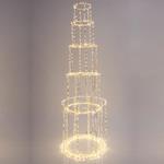 LIGHTED TOWER, 4350 WARM WHITE LED, WITH TRANSFORMER, SILVER COPPER WIRE, 163x40cm