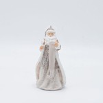 POLYRESIN DECORATIVE, SANTA WITH GIFT LIST, LIGHT PINK, 9x15cm