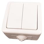 SURFACE K/R SWITCH OUTDOOR WHITE IP54