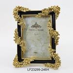 TABLE PHOTO FRAME (10x15), POLYRESIN, BLACK & GOLD, 16.4x2.6x21.3cm