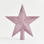 PLASTIC TOP TREE, PINK STAR, WITH GLITTER,  20cm