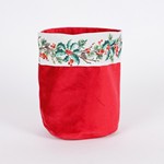 BASKET WITH A LITTLE WREATH, FABRIC, 18x22cm