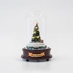 GLASS DOME, WITH LIGHTED TREE INSIDE, BATTERY OPERATED, LED, WITH MUSIC AND MOVEMENT, 13,5x13,5x20cm