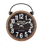 WALL CLOCK, IRON-MDF WITH  GLASS, BLACK-WHITE-NATURAL, 50x6x60