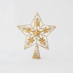 WIRE TOP TREE, GOLD, STAR WITH DESIGNS, 30x25cm
