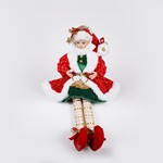 HARLEQUIN WITH RED CAPE AND GREEN OUTFIT, 53cm