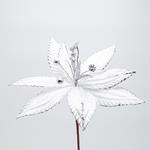 FLOWER, WHITE WITH DISCREET GLITTER LINE, 30x20cm