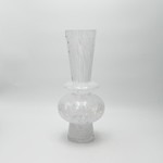 ΒΑΖΟ ΓΥΑΛΙΝΟ ΜΕ ΛΕΥΚΕΣ ΛΕΠΤΟΜΕΡΕΙΕΣ 15x15x34.5cm