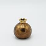 DECORATIVE POMEGRANATE, CERAMIC, ANTIQUE GOLD, 10x10x11cm