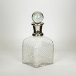 DECANTER, WITH METAL FITTING, GLASS-METAL, SILVER, 23x10cm