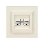DESPINA DOUBLE DATA SOCKET OUTLET 2 x RJ45 CAT 6 CREAM