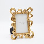 TABLE PHOTO FRAME (10x15), ASYMMETRICAL, POLYRESIN, GOLD, 17.6x2.2x23.3cm