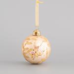 GLASS BALL, CHAMPAGNE, WITH REINDEER, 8cm