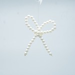 BOW WITH WHITE PEARLS, 8x8cm
