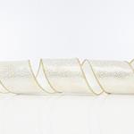 WHITE RIBBON, WITH GOLD DESIGNS, 6,35cm, 10Y