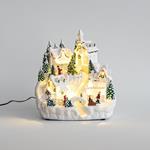SNOWY VILLAGE, 18 LED, WITH ADAPTOR, WITH MOVEMENT, 27x27x29cm