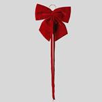 BOW, VELVET BURGUNDY, WITH RIBBON, 34cm
