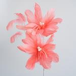 DOUBLE FLOWER WITH FEATHERS, PINK, 82cm