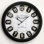WALL CLOCK, IRON, WITH GLASS, WHITE-NATURAL, 62x6x62