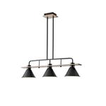 PENDANT LIGHT FIXTURES WOOD-METAL 3LIGHTS 3XE27 780X180X865mm BLACK ARTE ILLUMINA CONO