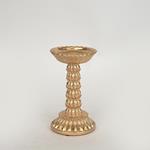 CANDLE HOLDER, POLYRESIN, GOLD, 10.5x10.7x18CM