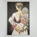 CANVAS WALL ART, FEMALE, DRESSED WITH FLOWERS, 80x120x3.5cm