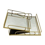 S/2 ΔΙΣΚΟΙ ΜΕΤΑΛΛΙΚΟΙ ΜΕ ΚΑΘΡΕΦΤΗ ΧΡΥΣΟΙ 35x35x6cm / 30x30x5.5cm